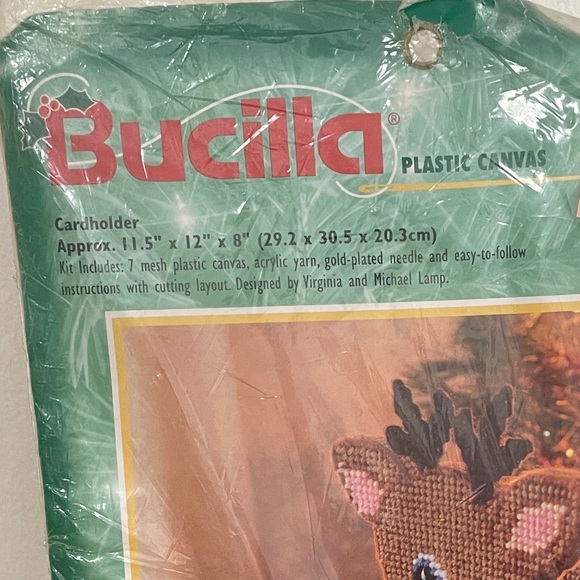 Vintage Bucilla Rudolph Reindeer Plastic Canvas Cardholder Needlepoint Kit 61263 - Picture 3 of 4